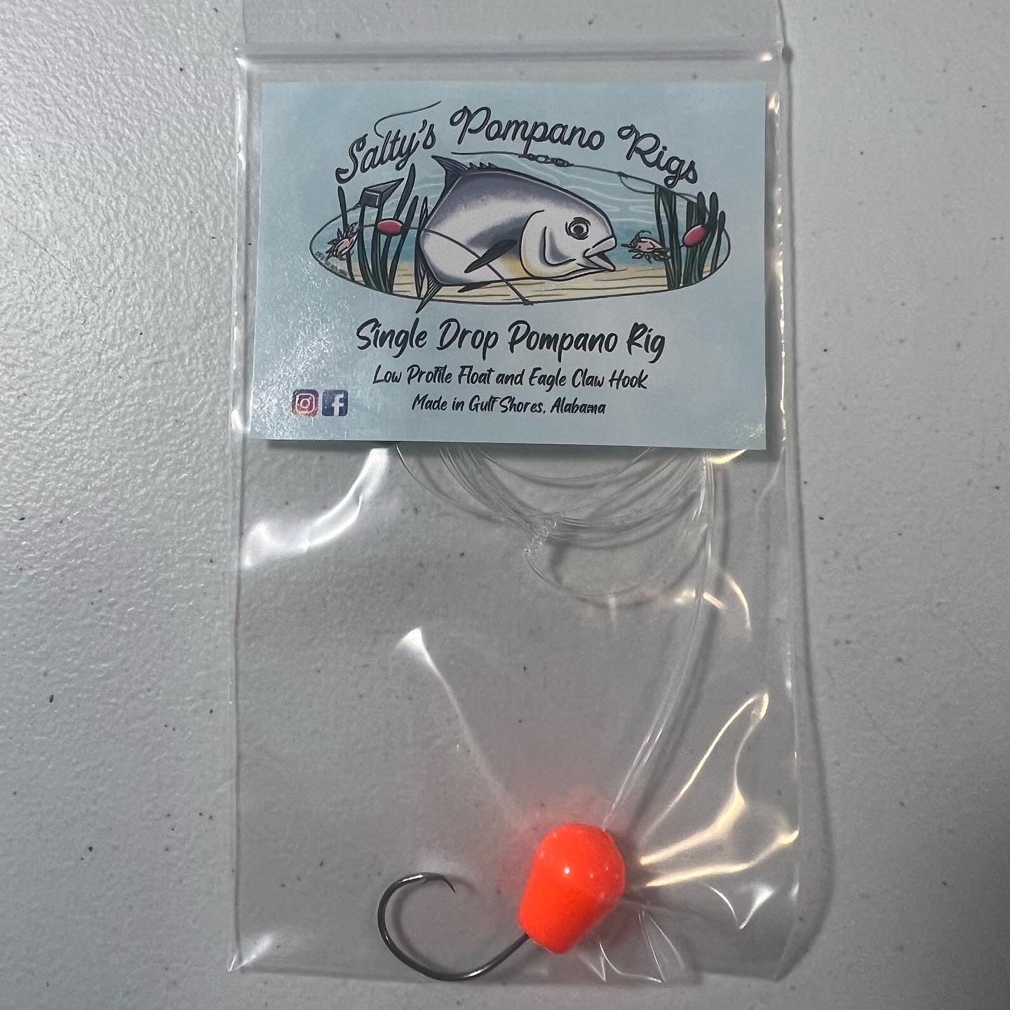 Salty's Pompano Rigs Single Drop Pompano Rig