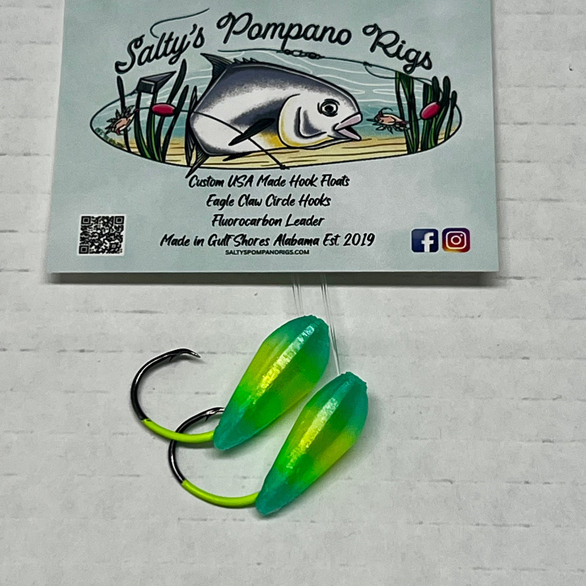 custom made fish hooks Salty's Hook Float Double Drop Pompano Rig – Salty's Pompano Rigs