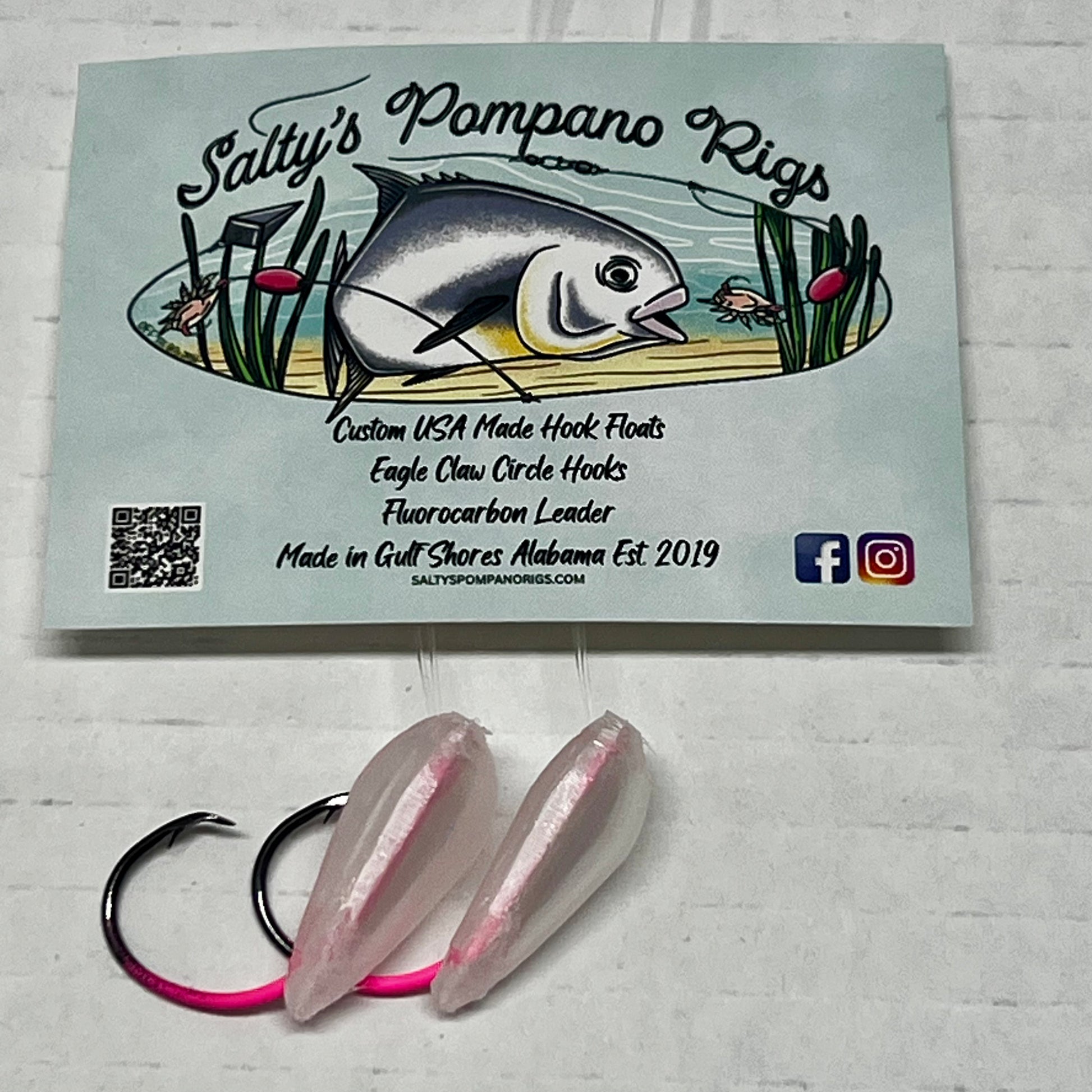 custom made fish hooks Salty's Hook Float Double Drop Pompano Rig – Salty's Pompano Rigs