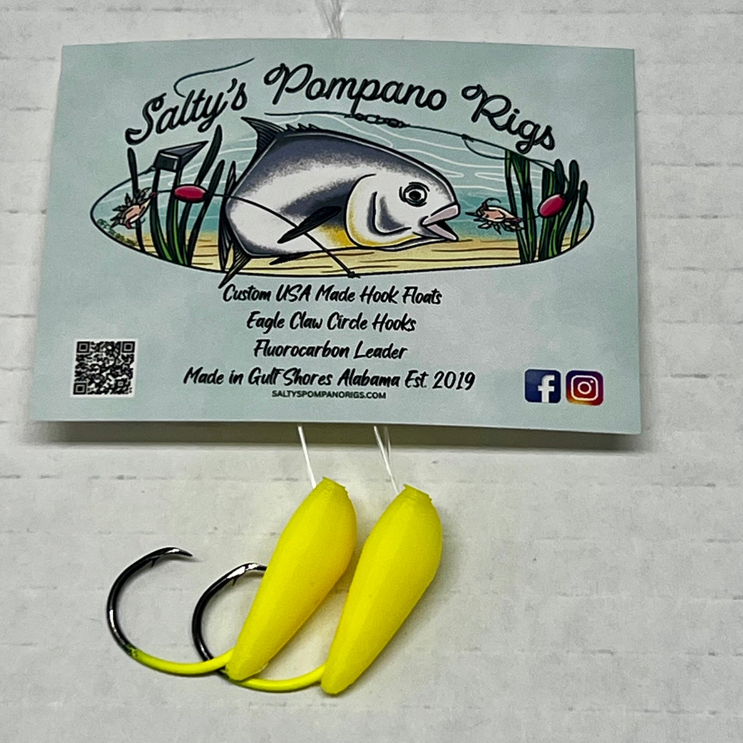 custom made fish hooks Salty's Hook Float Double Drop Pompano Rig – Salty's Pompano Rigs